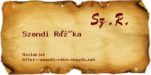 Szendi Réka névjegykártya